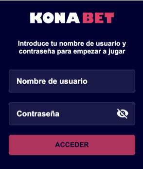 Registration at Konabet casino